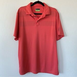 PGA Tour Pro Series Coral Pink Athletic Fit Short Sleeve Golf Polo Large